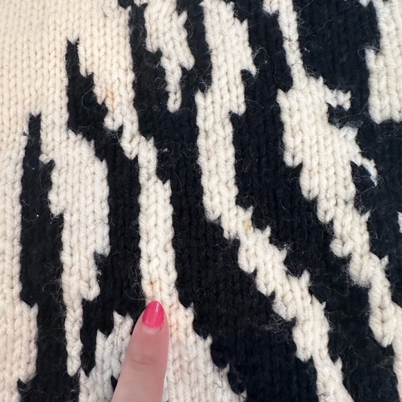 Unbranded Vintage Black and White Zebra Safari Chunky Sweater - Picture 3 of 5